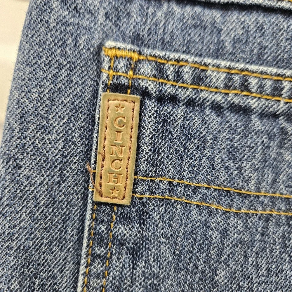 Cinch Mens Jeans 36x32 Blue Relaxed Straight Western Cowboy Denim Made Mexico